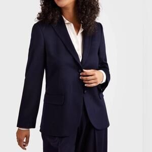 Officine Generale Charlene Navy Blazer Virgin Wool Lined Sz 36 / 2-4 US